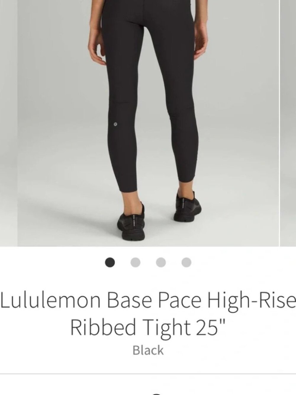lululemon base pace high-rise ribbed tight 25'' black